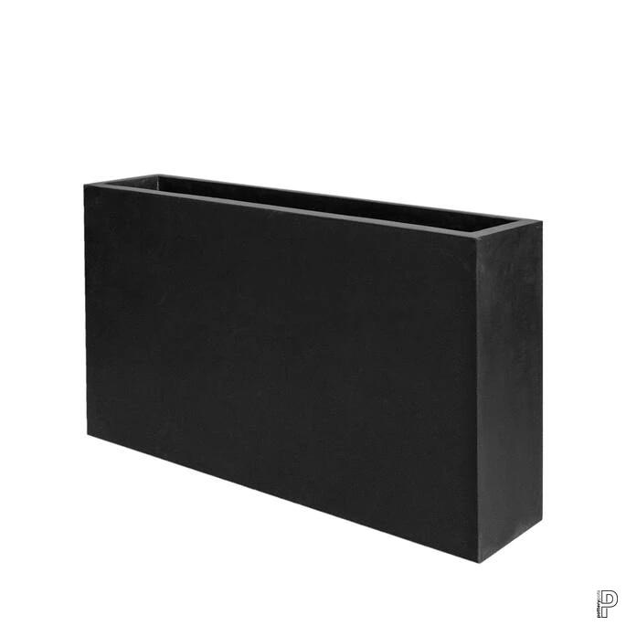 Jort Slim S i svart, planteringskärl i Fiberstone